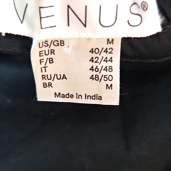 VENUS Black Puffy Sleeve Mini Baby Doll Dress Size Medium - Picture 6 of 8